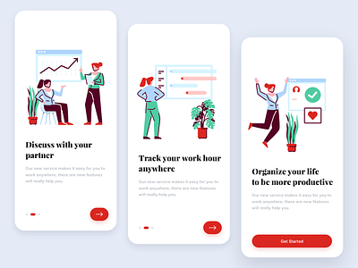 Remote Working Mobile Onboarding business flat graphic header illustration landing mail marketing mobile mobile app onboarding vector website