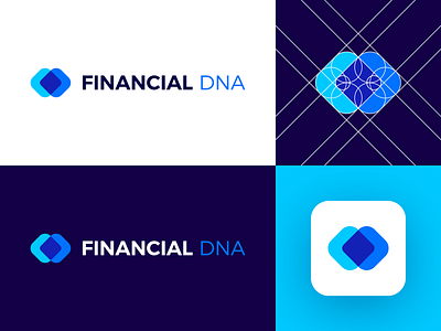 Financial DNA - Logo Design Exploration (for sale) app brand design brand identity branding branding concept corporate digital media tech dna financial for sale unused buy identity identity branding identity design logo logo design logo designer logo grid logotype molecule symbol