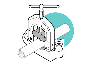 Press Tongs adobe illustrator bolt instructional instructional illustration ironwork isometric linework metal pipe technical drawing technical illustrator vector graphics