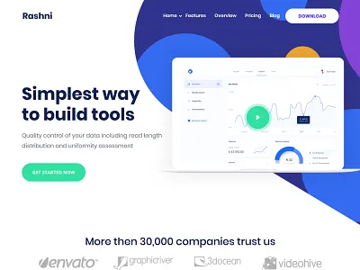 Rashni - Landing Page WordPress Theme for App, Saas, Software agency app business creative marketing saas software startup tech wordpress theme
