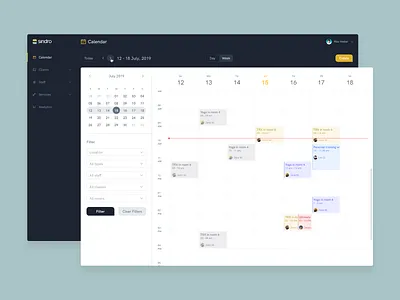 Sindro - Business App admin app appointment business calendar dark event fitness gym portal schedule ui ux