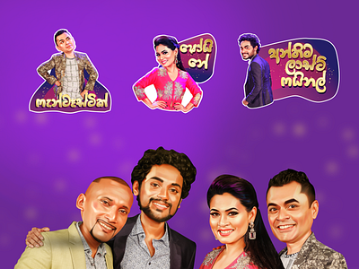 VIber sticker design for Derana television Sri Lanka branding celebrity communication derana sri lanka derana sri lanka digital arts digital painting illustration photoshop sticker design style tv shows ui ux vector viber viber sticker visual design