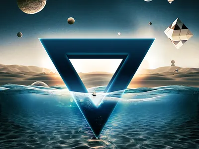 Underwater Symbol scenery art creativity graphic graphics premium psd resource sunken template text effect vfx water