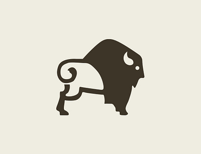 Bulling arround animal bison brown buffalo bull design horn illustration taurus vector