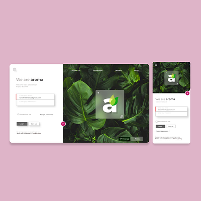 Aroma final 2 adobe xd app design application design minimal ui ui website ux webdesign website