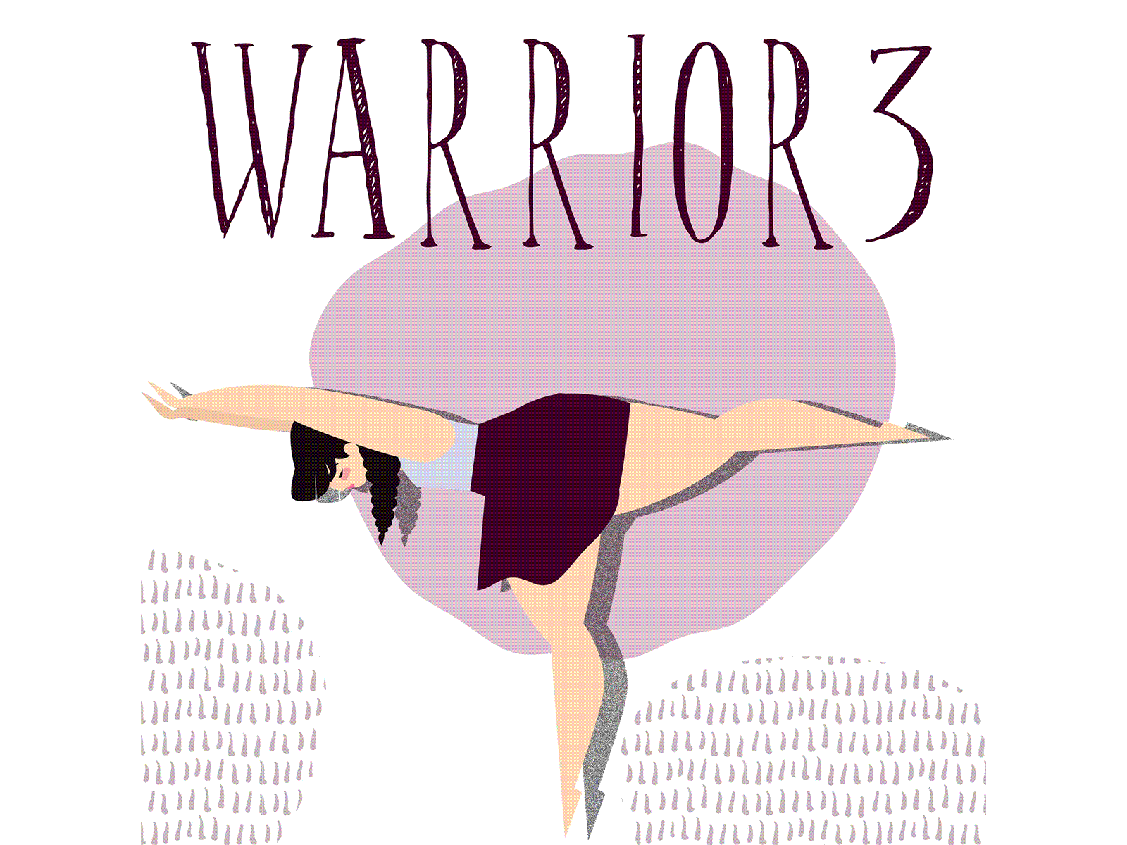 Warrior pose after effects animation balance character animation character design design digital exercises fitness illustration woman yoga