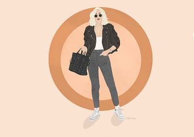 Fashionista amsterdam art artwork bag branding designer fashion fashion brand fashion illustration fashionista girl girl illustration illustration illustration art illustrator magazine model sneakers ui vogue