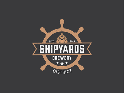 ShipYards Brewery District Vintage adobe badge badge logo branding brewery brewery logo craft beer craftbeer design district graphic design illustration illustrator retro ship shipyard vector vintage vintage logo