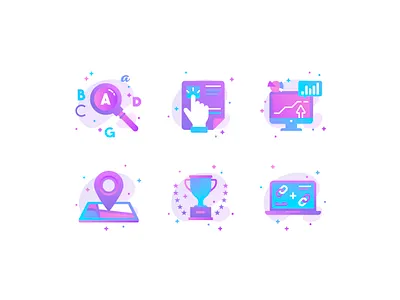 SEO Icons adobe illustrator color gradient icons seo vector