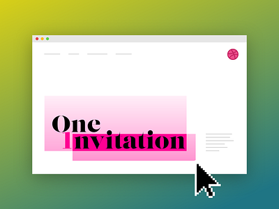 One 1nvitation for the best player! interaction interface invite minimal ui