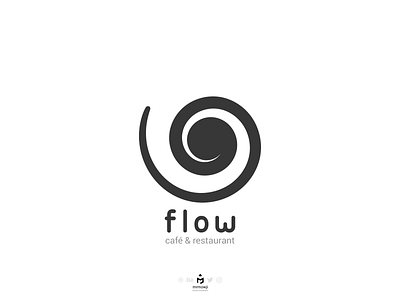 Flow Cafe & Restaurant Logo brand branding cafe coffee concept farsi flow inkscape logo logodesign logotype minimal minimalism minimalist persian restaurant spiral typography vector