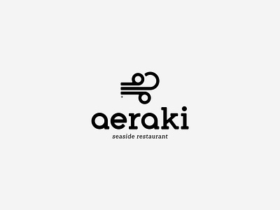 Aeraki | Seaside Restaurant air blow branding breeze flat greece greek column ionic logo logo design logodesign logos logotype mark minimal pillar restaurant sea seaside