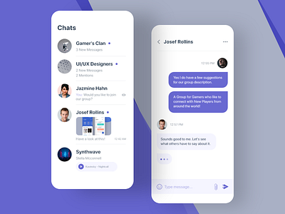 Chat App Shot #1 app design chat app design messenger app minimal ui userinterface