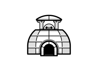 Build black and white build geometric igloo inktober loco skull vectober vector