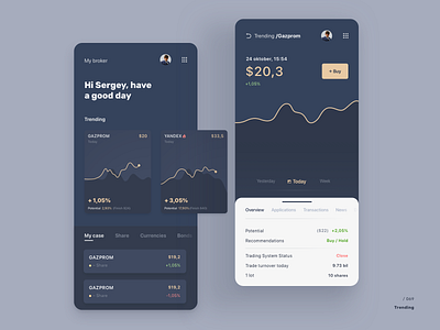 Trending 069 broker daily ui dark ui design finance mobile money app trending