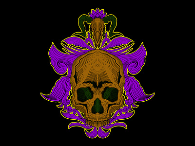 Skull Bones Decorative - 2 art artwork branding design decorative design drawing illustration line art ornament skull skull and crossbones tattoo traditional unique vintage