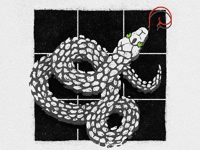 Scales on Tiles design drawing halftones illustration ink photoshop print scales snake texture tile wip