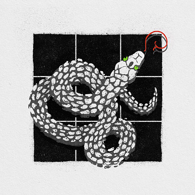 Scales on Tiles design drawing halftones illustration ink photoshop print scales snake texture tile wip