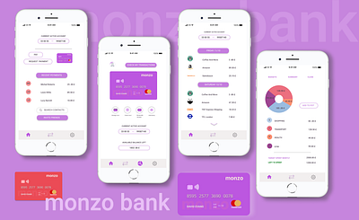 monzo redesign concept app application bank banking app design ideas illustration ios mauve monzo new version recreate redesign concept