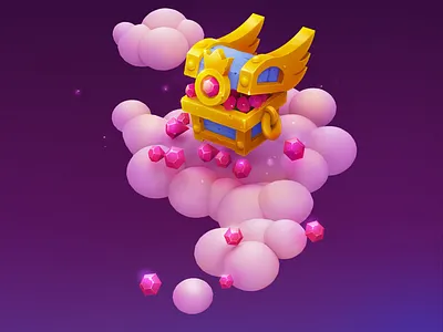 Chest 2d art 3d art chest game ico illustration night sky