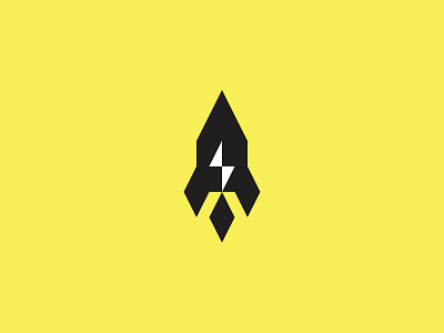 Blitz Rocket 2 clean icon lightning bolt logo minimal modern rocket simple