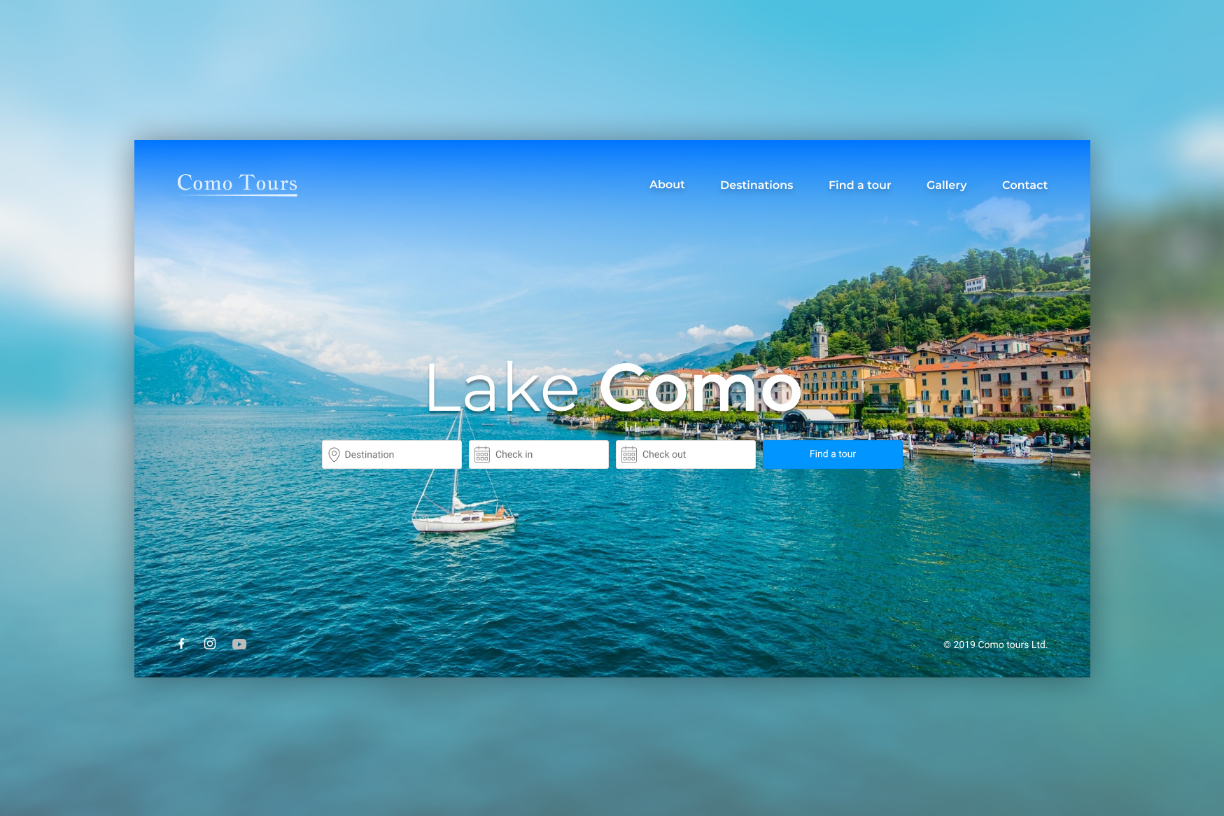 Example of Lake Como Tourist guide. Home page