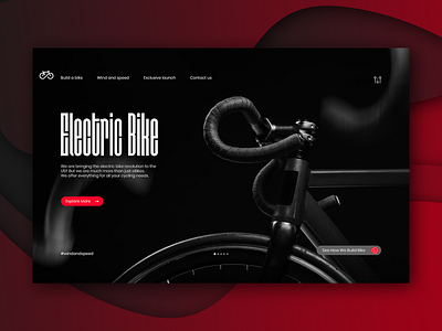 Electric Bike Landing Page UI adobe photoshop adobe xd bike black theme brand identity branding branding design electric firstshot graphicdesign header landing page landscape popular tranding typography ui uidesign uxdesign webdesign