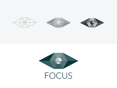 Focus - visual identity branding eye flat focus geometrical logo logo design minimalist nut technical vector visual identity