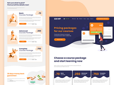 SOSWP - Courses Pricing Page adobe xd adobexd clean design courses design front end design illustrations pricing page pricing plan rocket seo seo agency website design