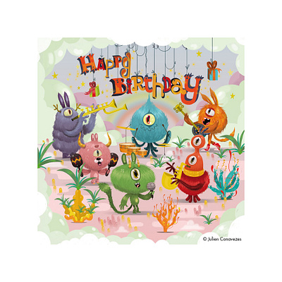 happy birthday character design characterdesign childrens illustration illustrateur illustration illustration art illustrator kids kids illustration monster