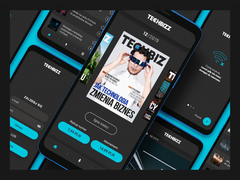 Techbizz animated UI app application ui business dark magazine technology ui