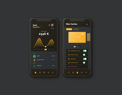 Fintech app dark mode app bank banking app fintech