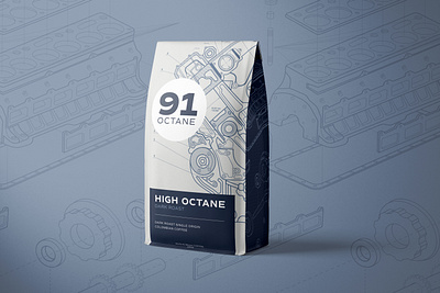 Octane Coffee - Weekly Warm-up #8 automotive blue branding cars coffee design engine kansas city linear octane technical typography vector weekly warm up