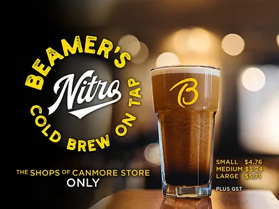 Beamers NitroBrewCoffee 2019 Dribbble ads coffee coffeeshop pay screen promotional material yellow