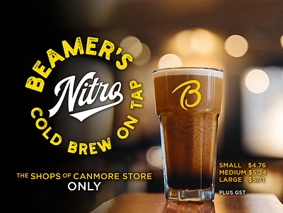 Beamers NitroBrewCoffee 2019 Dribbble ads coffee coffeeshop pay screen promotional material yellow