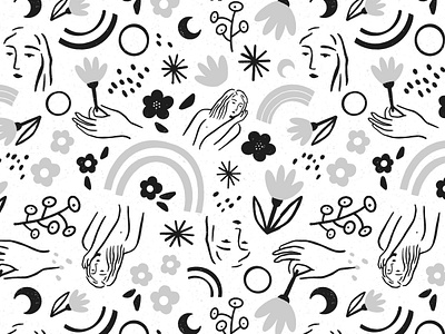 Pattern Rainbow design flower pattern flowers illustration pattern puebla surfacepattern woman