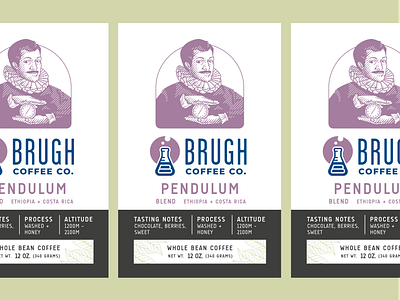 Pendulum Label - Brugh Coffee branding coffee bag coffee branding coffee packaging illustration label design packaging packaging design