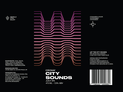 City Sounds Beer Label beer art beer branding beer can beer label craft beer hazy ipa ipa juicy ipa ne ipa packaging packaging design sounds technology waves