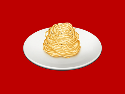 Spaghetti Cacio e Pepe barilla food icon illustration pasta spaghetti