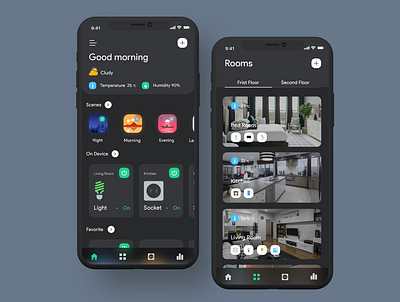 Smart Home Mobile App app ui application design clean app design home house mobile app smart home smart home app ui ui ux ux