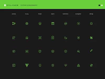 Cylance Protect system icon set branding cyber security icon set icons software ui