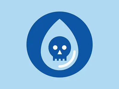 Water Contamination geometric icon geometric logo icon iconography identity design illustration infographics logo logo art nonprofit skull art skull logo symbol water water icon waterdrop