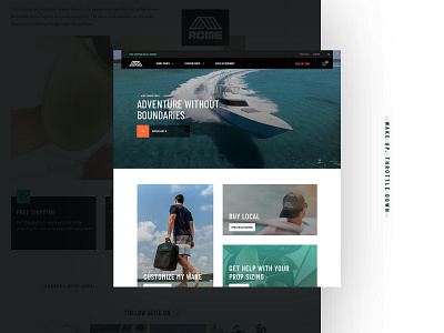 ACME Marine Refresh boat boating ecommerce marine michigan shopify ui ux water website