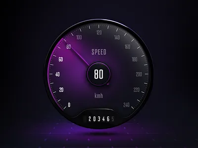 UI Speedometer car clock hmi infotainment instrument rpm skeumorphic speedo speedometer ui