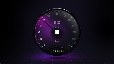 UI Speedometer car clock hmi infotainment instrument rpm skeumorphic speedo speedometer ui