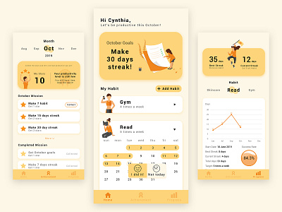 Habit Tracker app design habit habit tracker mobile mobile app mobile design ui ux