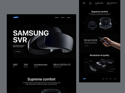 SAMSUNG SVR clean design landing page minimal web design website design webstie