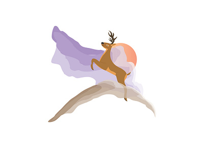 Sky Jump Deer Illustration Concept creative direction deer illustration deer logo fivedive graphic design hand drawn icon illustration illustration art mruhel vector