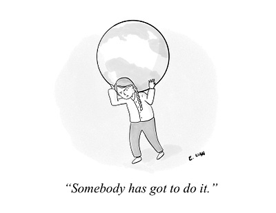 Daily cartoon for The New Yorker -Sept. 24, 2019 climate change greta thunberg