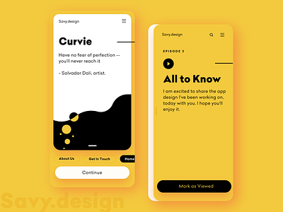 Curvie Mobile App UI animation app clean colors design gradient hello dribbble illustration interaction interface ios iphone mobile sarvottam sign in task ui ux welcome yellow